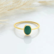 Natural Oval Emerald Stone Ring I - Lyphiyes